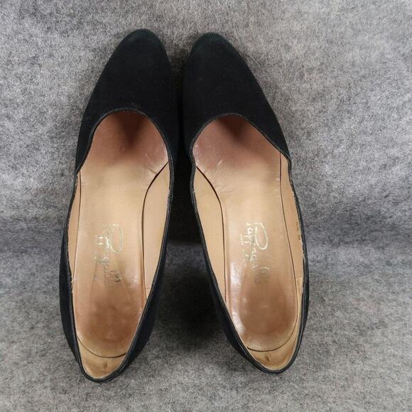 Pappagallo Shoes Womens 6.5 Pump Heel Fashion Leather Formal Classic Black Retro - Picture 10 of 16